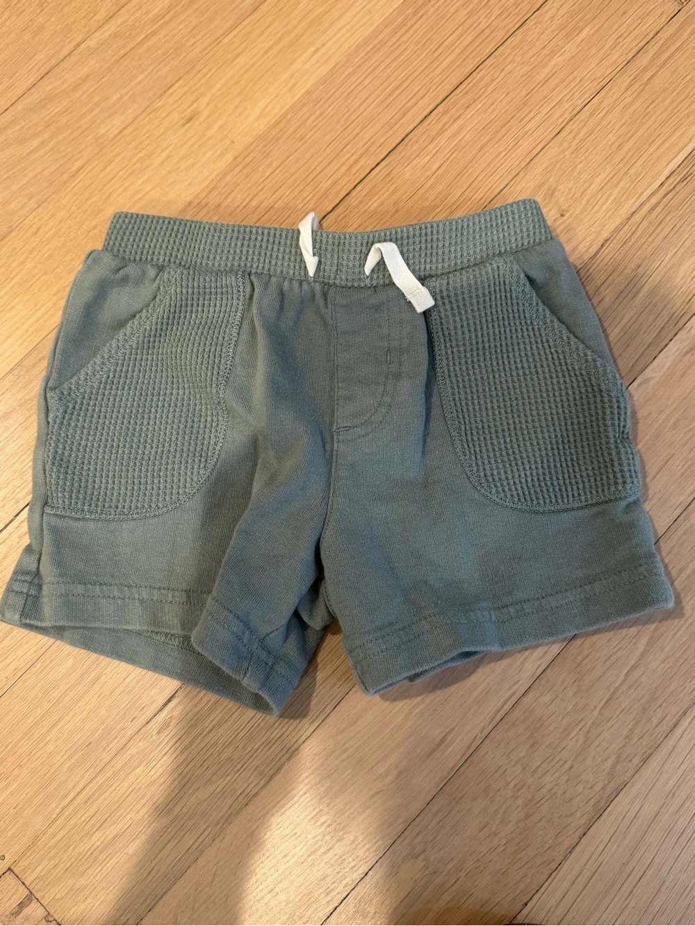 Little Planet Organic Cotton Sage Knit Pocket Drawstring Shorts